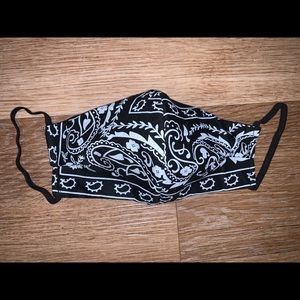 Adult Face Mask- Black Bandana print